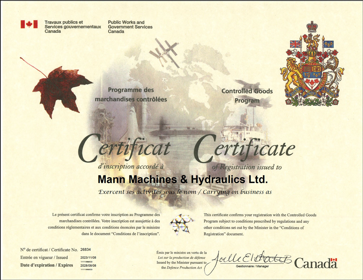Controlled Goods Program Certification